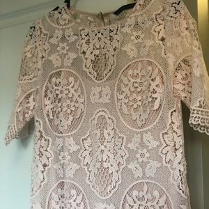 Zara Dresses - Lace Blush Short Sleeve Dress Zara Dresses - Lace Blush Short Sleeve Dress